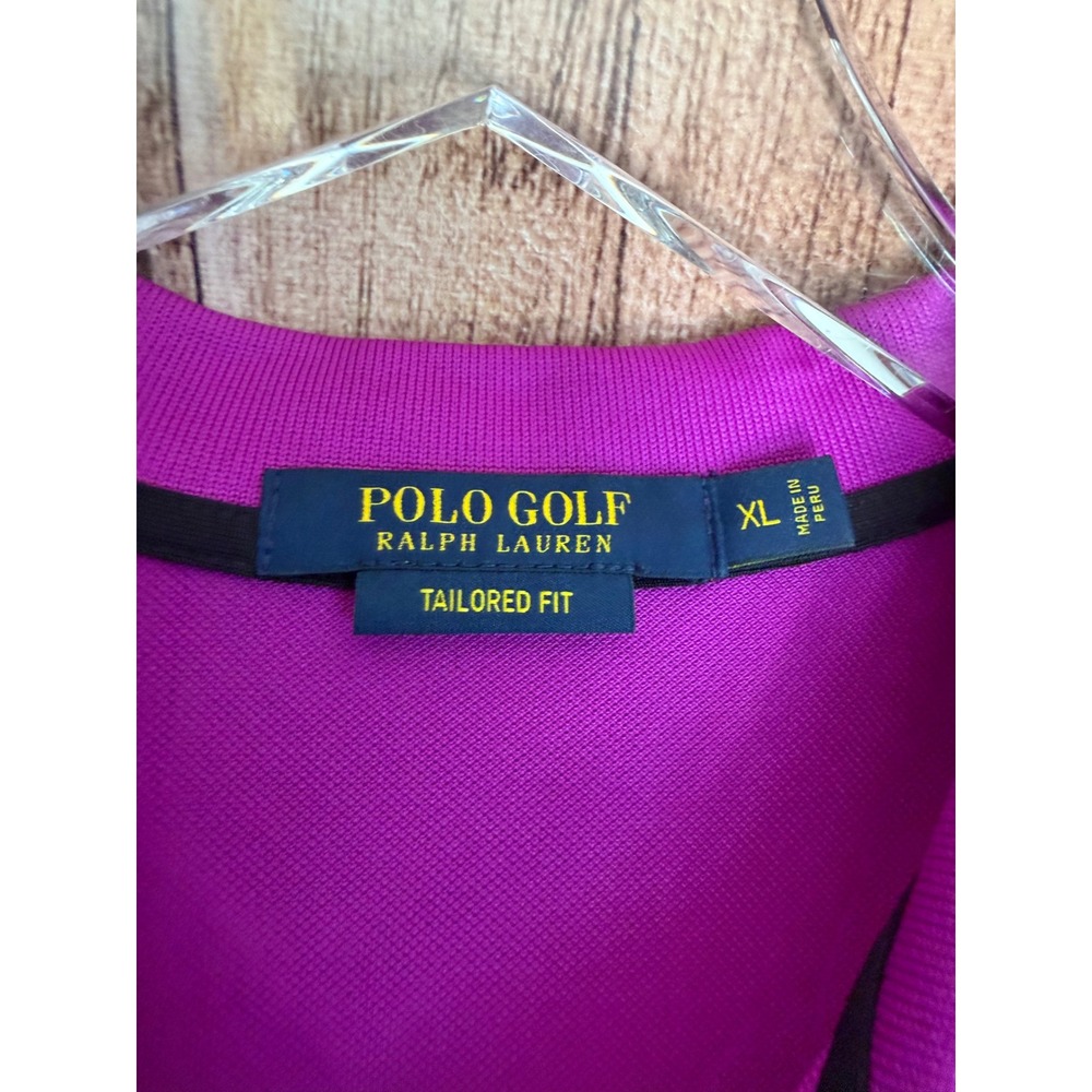Polo Golf Ralph Lauren Tailored Fit Polo Shirt Fuchsia Pony Logo Womens Size XL - Picture 7 of 8
